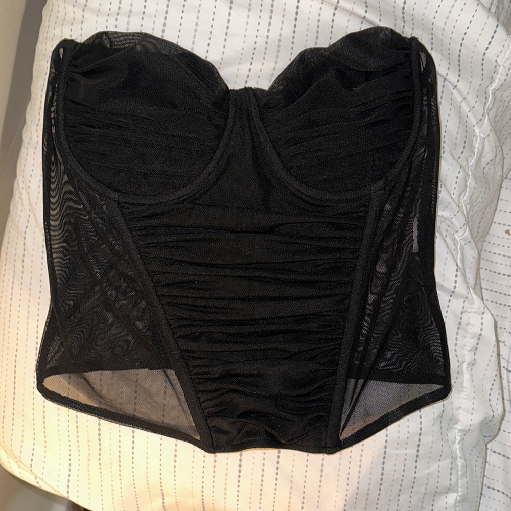 Zara mesh detail corset